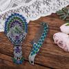 European Style Retro Metal Handheld Makeup Mirror and Comb Set - Folding Portable Gift Mirror