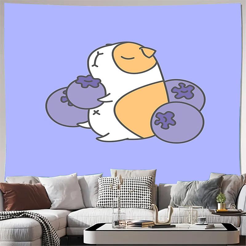 Cute Bunny Wall Tapestry Aesthetic Room Decor Rabbit Forest Backdrop Home Textile Dorm Decoration Gift 74x94cm(29x37in)