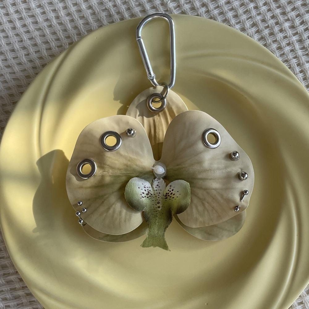 Colorful Simulation Flower Keyring Simulation Flower Flower Bag Pendant Butterfly Orchid Keychain