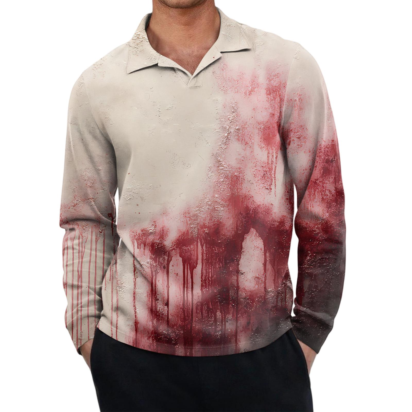 

Men s Casual Retro Small V-neck Long-sleeved Top XXL розовый