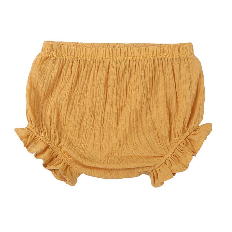 Summer Baby Cotton Linen Ruffled Triangle Shorts Loose Comfortable Toddler Bloomers 80