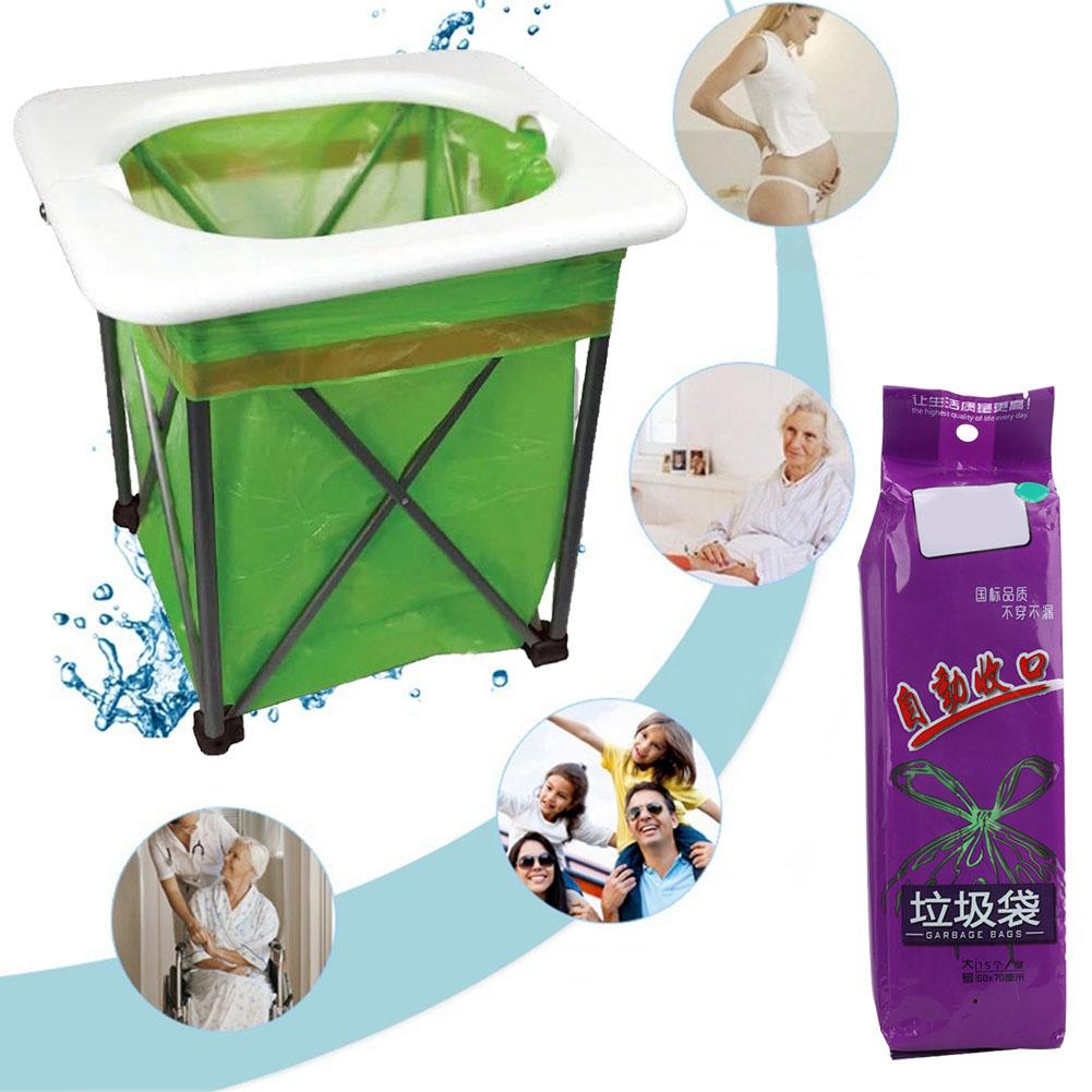 BRS94 1PCS Metal Portable Multi Functional Folding Emergency Mobile Seat Toilet for Outdoor