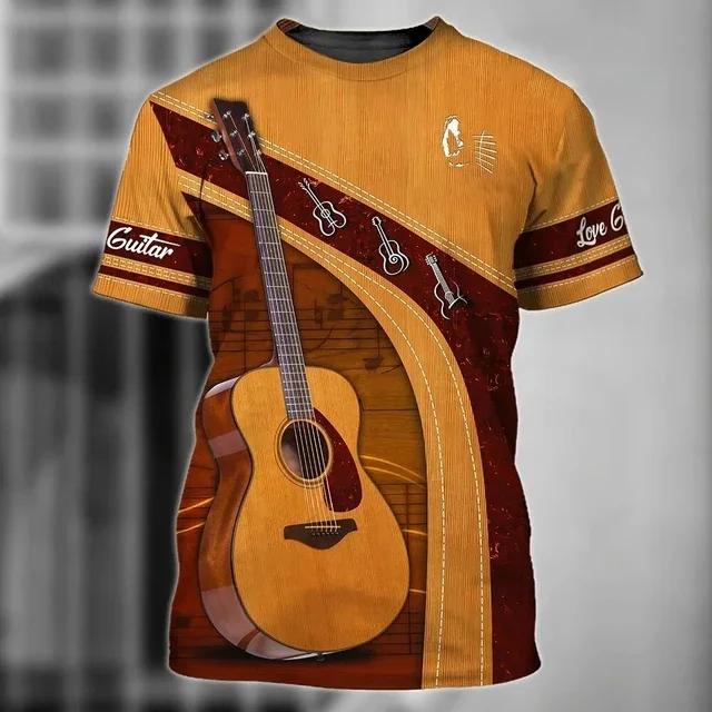 Gibson Guitar Men's T-shirts Electric Guitarist Rockeras Tees Musical School Design 3d Print Clothing Women's Custom Name