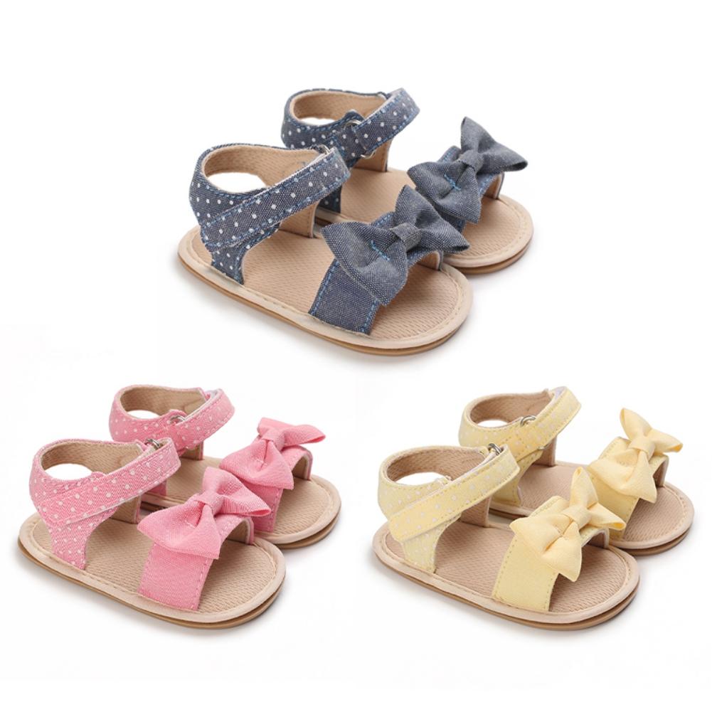 Satın alın Summer Infant Baby Girls Bow Sandals Casual Polka Dot Beach Shoes AntiSlip Newborn