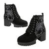 High-heeled, Fashionable Lace-up, New Retro Short Boots for Women, Thick-heeled and Plus-size Women's Shoes