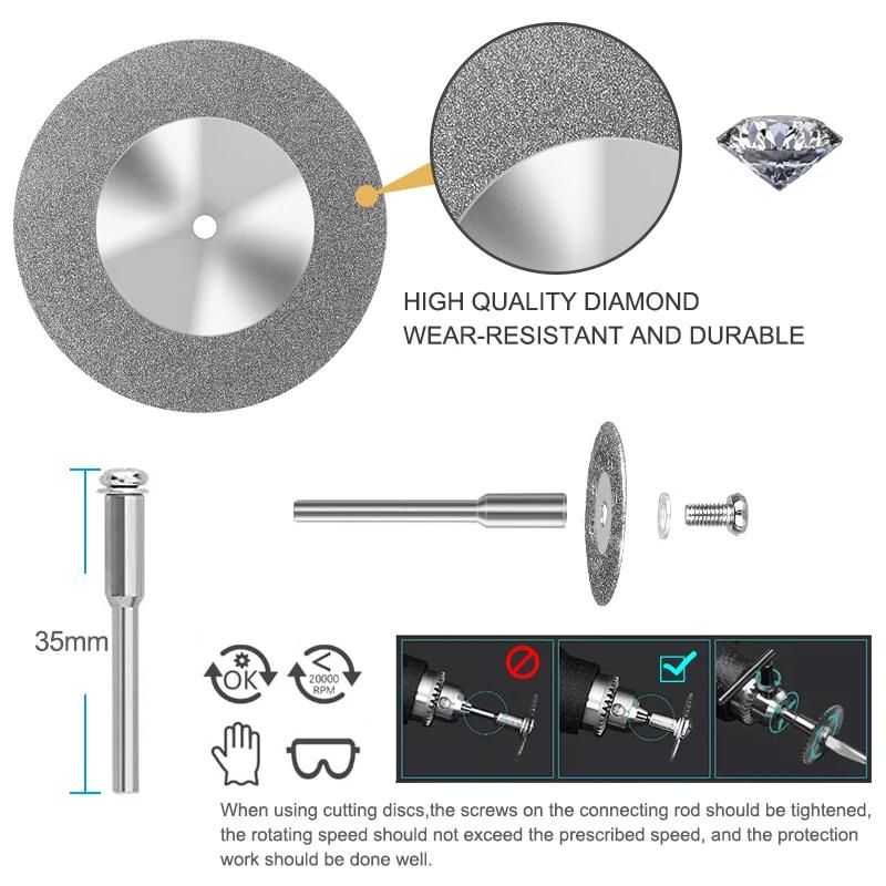 10pcs 16/30/40mm Diamond Saw Blade Mini Grinding Wheel Saw Cutting Disc Grinding Wheel Circular Saw Blade for Dremel Rotary Tool