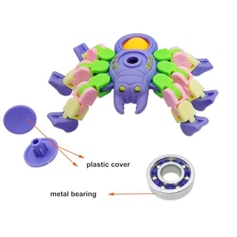Transformable Chain Spider Fidget Spinners Funny Stress Relief for ADHD Autism Sensory Fingertip Toys Adult Kids Gifts