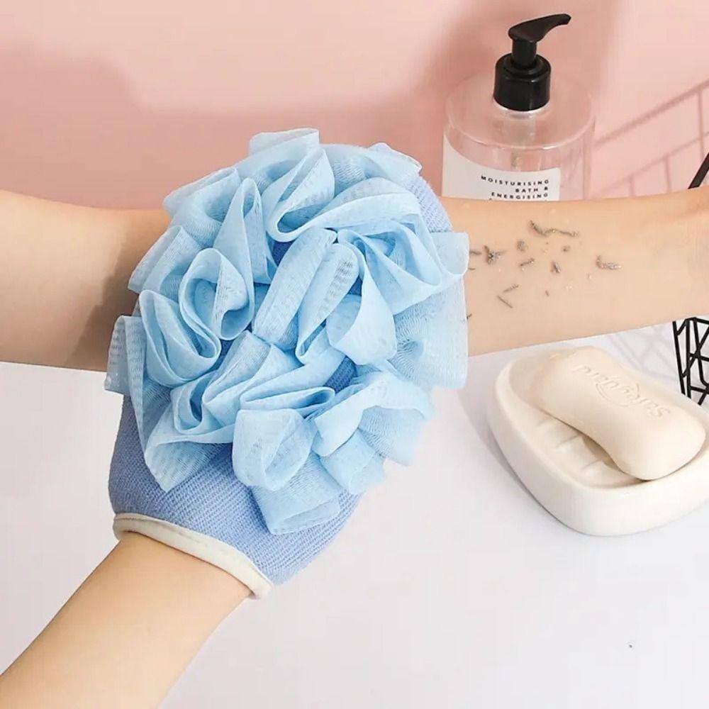 

Soft Bath Towel 2-in-1 Exfoliating Sponge Portable Bath Flower Bathing Tool синій