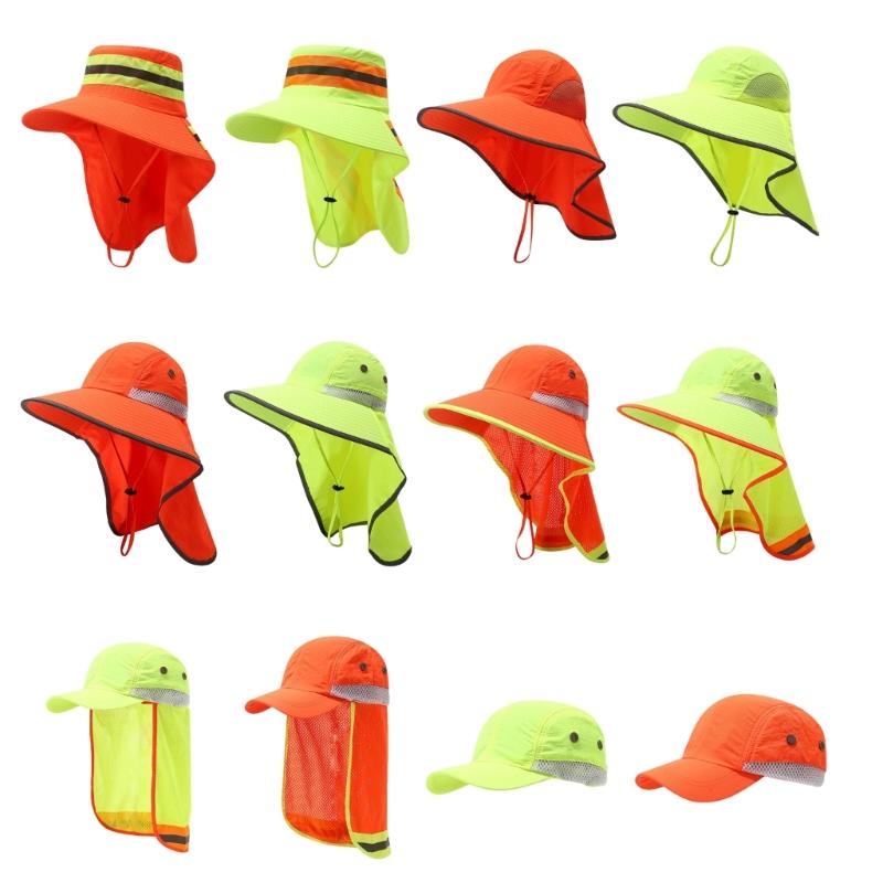 Breathable Mesh Fisherman Hat For Daily Use Low Light Conditions High Visibility Reflective Hat For Outdoor Worker