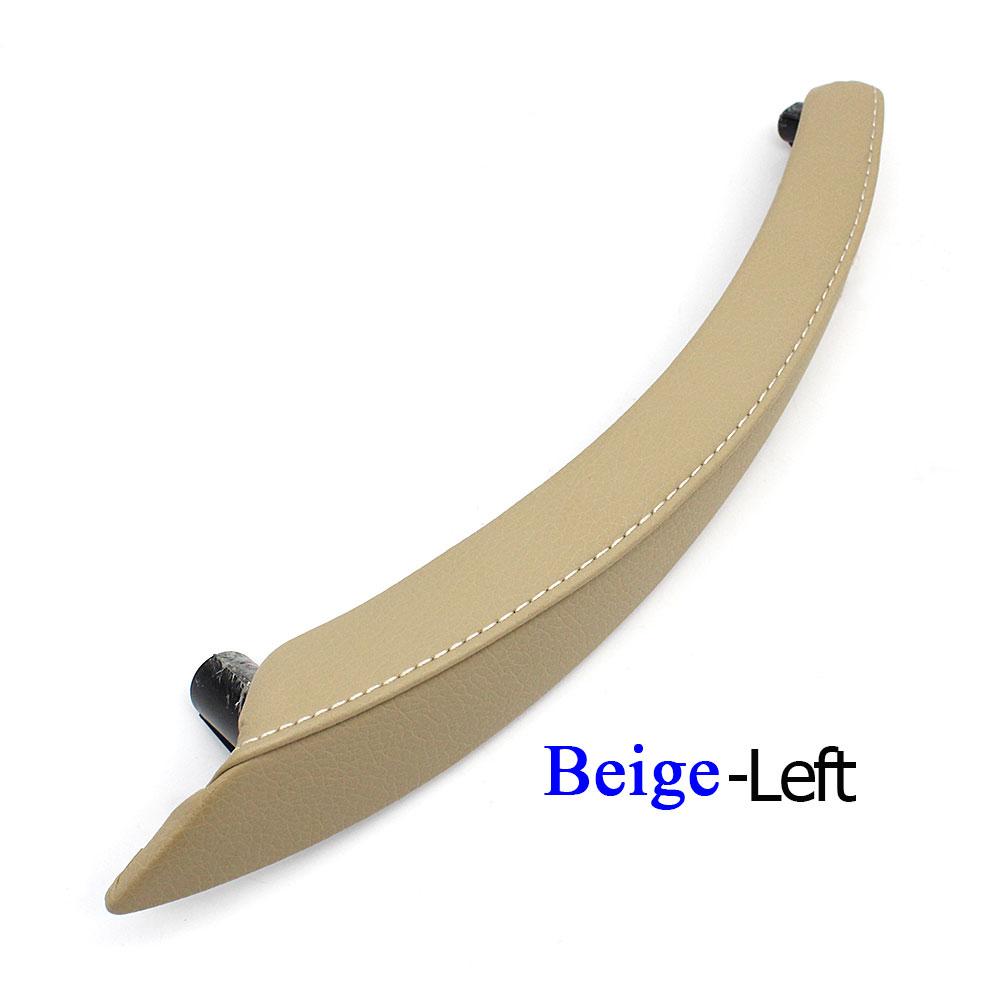 Inner Car Black Beige Left Right Passenger Door Pull Handle Leather Cover Trim Replacement For BMW X5 X6 E70 E71 E72