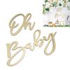 Oh Baby Dřevěná cedule Oh Baby Sign Výřez pro Gender Reveal Párty Dekorace do školky