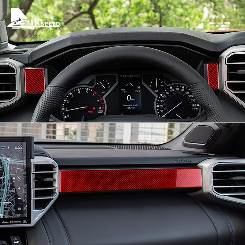 Real Soft Carbon Fiber Sticker For Toyota Tundra 2024 2025Car Co-pilot Central Control Interior Trim Accessories