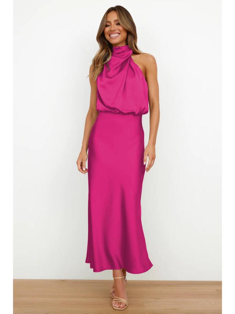 Elegant Satin Sleeveless Dress: High-End Spring/Summer Collection