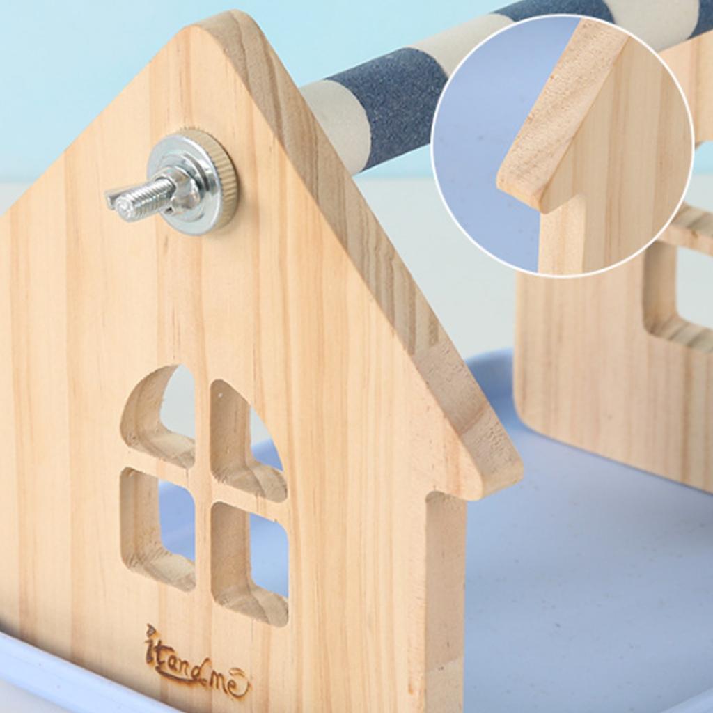 Easy Use Wooden Bird Platform Stable Structure Training Stand For Parrots Beak Grinding And Bird Enrichment Accessory