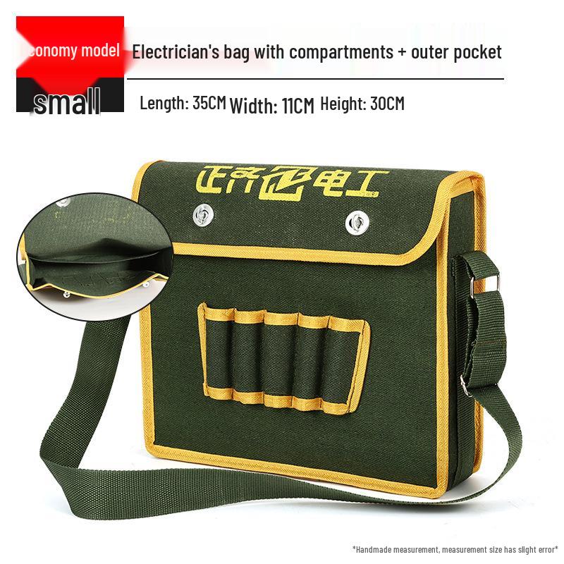 Multifunctional Electrician Crossbody Tool Bag - Canvas, Extra Thick with Large Capacity Pockets for Men