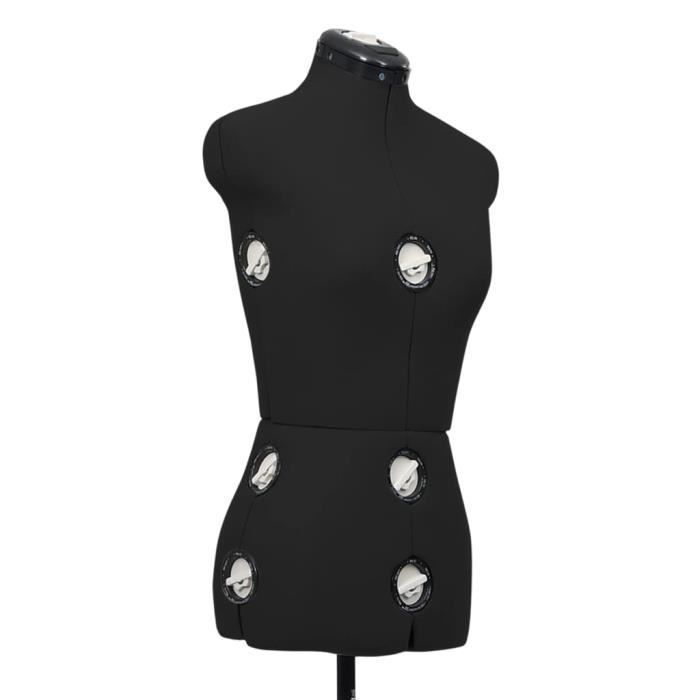 VidaXL Adjustable Dress Mannequin for Women Black S Size 33-40