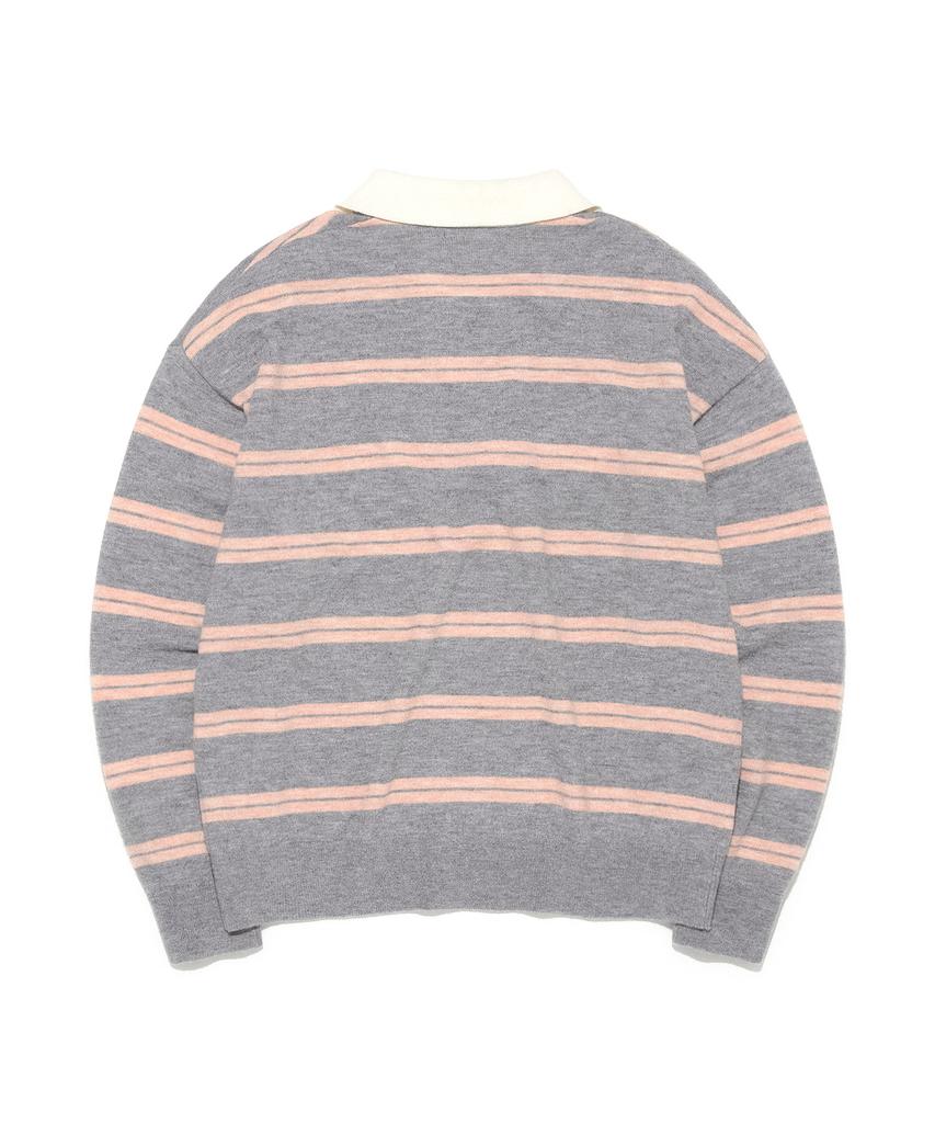 LEE Women'S Collared Stripe Knit Gray