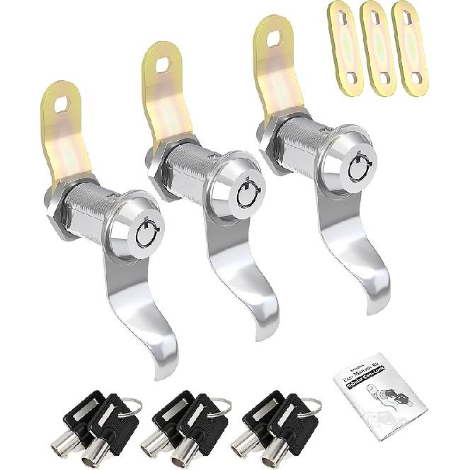 RV Locks For Storage Door 7/8 Inch, RV Compartment Locks For Camper Travel Trailer Cabinet With Keys 7/8", Pack Of 6 Locks With 6 Keyed Alike With