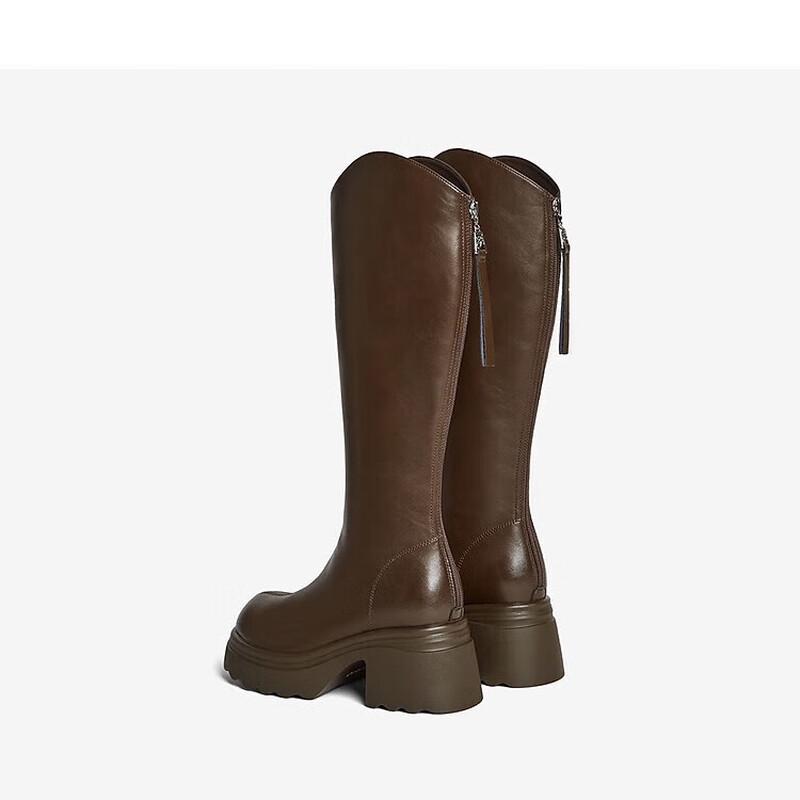 BASTO Women's Winter Chunky Heel V-Cut Riding Boots F2181DG5