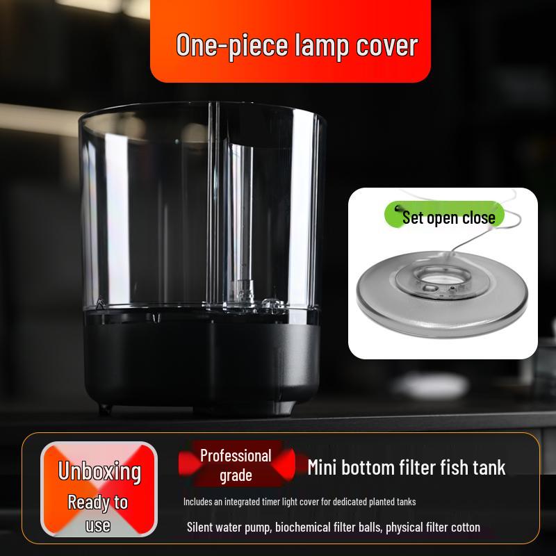 Compact Ecological Fish Tank with Filter & Oxygenation for Betta - Desktop Mini Aquarium