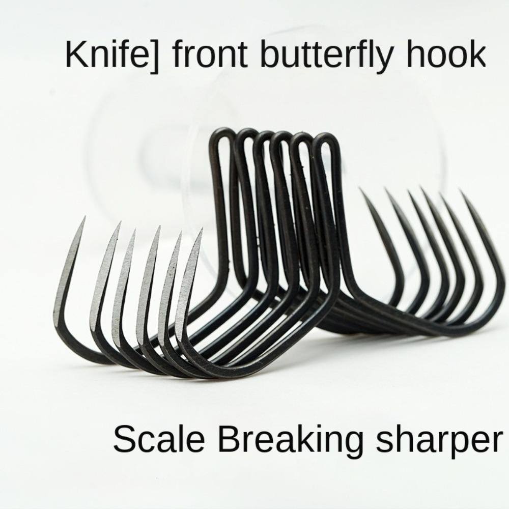 10pcs High Carbon Steel Butterfly Hook Duple Hooks Strong Anchor Hook  Tackle Accessorie