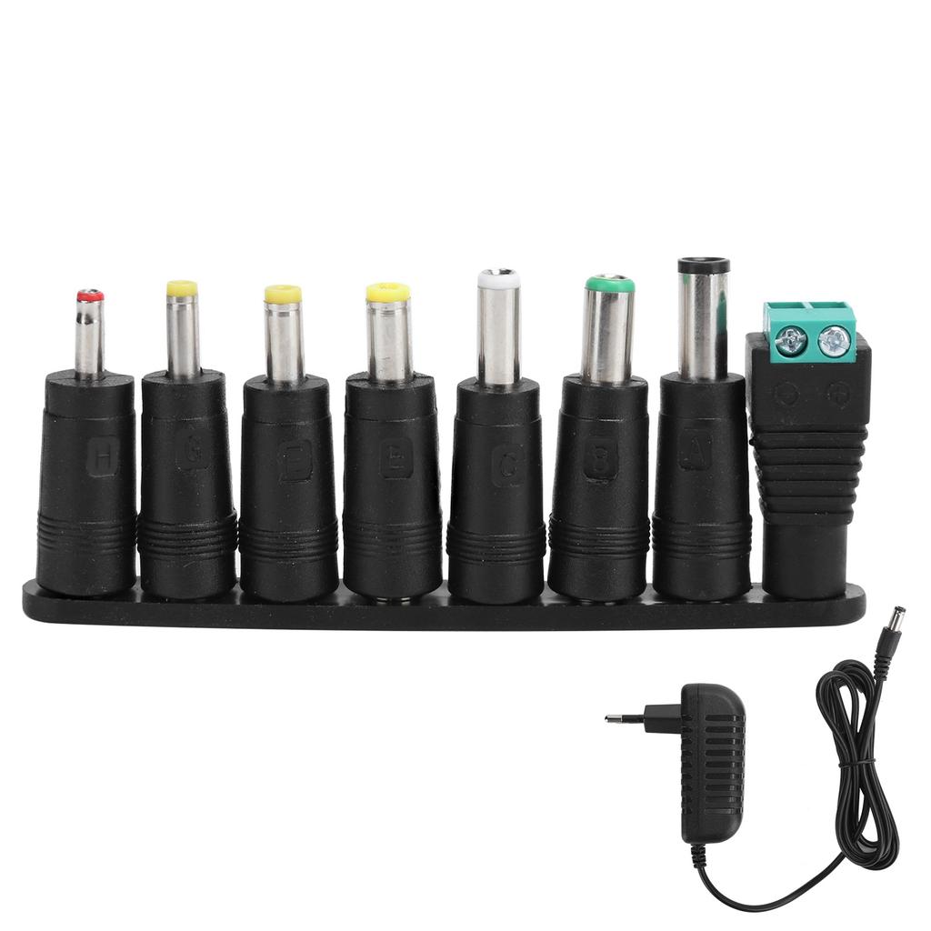 Adaptor de alimentare 12V 2A Benzi LED Încărcător de comutare cu 8 mufe de conversie DC 100?240VEU mufa