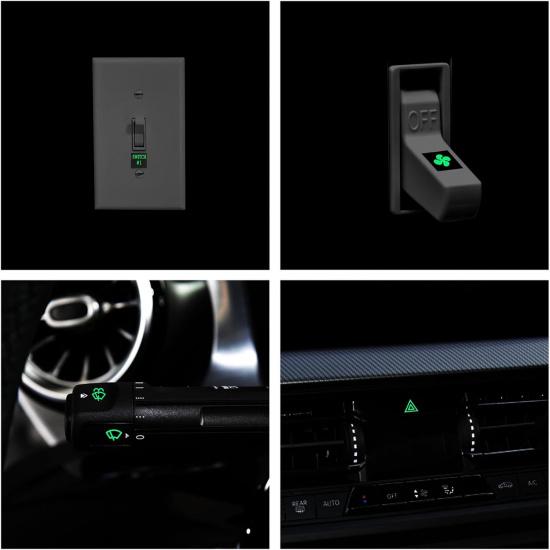 TOMALL 132pcs Centre Console Switch Luminous Stickers for Car Night Safety Luminous Decals Circuit Panel Label Glow in The Dark Accessories for Boat