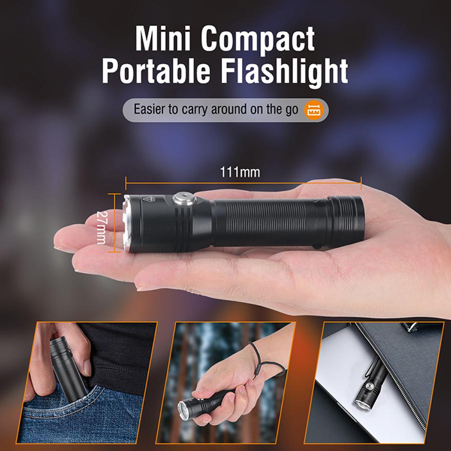 ET20 2050LM C Rechargeable Flashlight 6 Light Modes Memory Function Magnetic Base Clip Waterproof Heavy Duty EDC Work Light