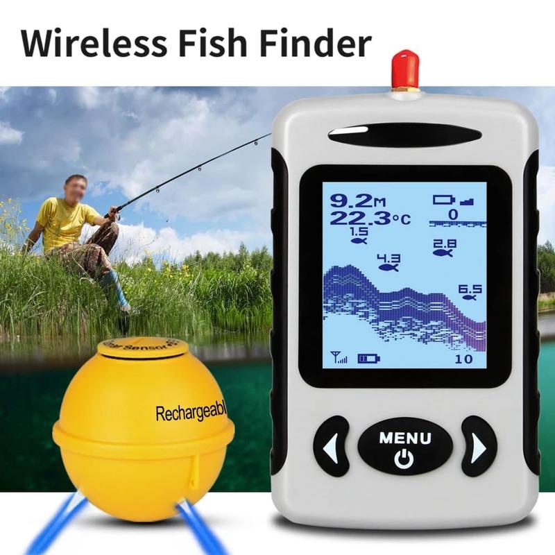 2025 New Portable Professional Sounder Wireless Cell Phone Sonar Fish Finder Fishing Probe Detector Fishfinder with Dot Matrix