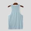 INCERUN Men Strap Sleeveless Striped Print Casual Fitted Tank Tops