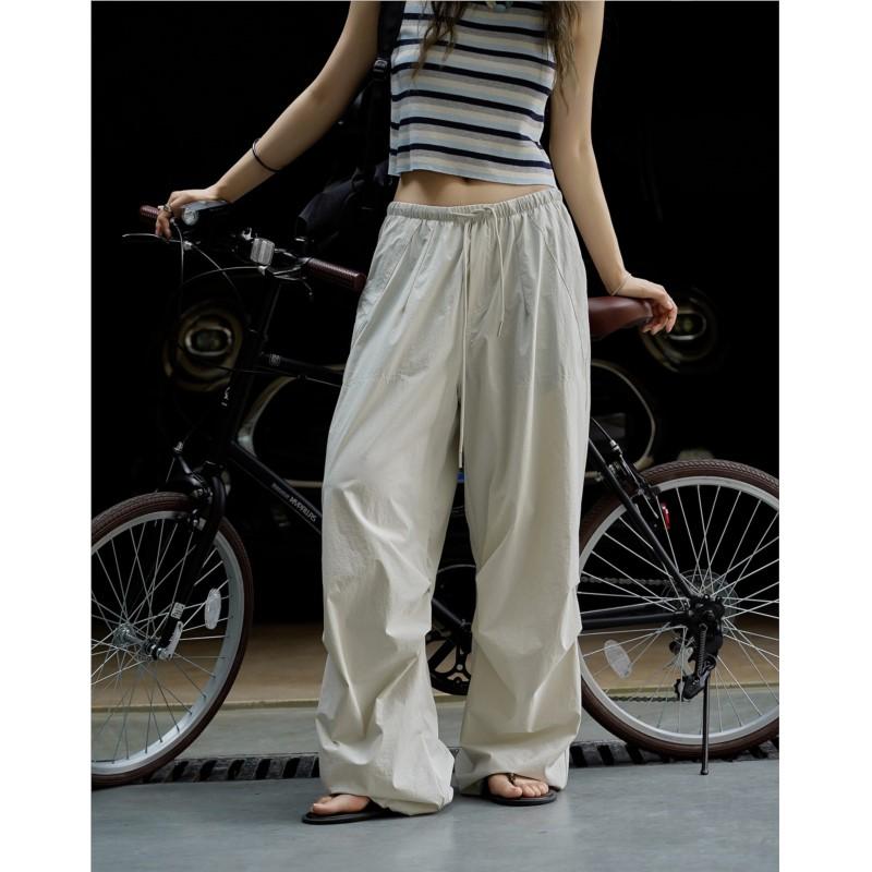 Johnature Summer Korean Street Wide-leg Casual Women Pants Loose Casual Thin Breathable Cargo Pants