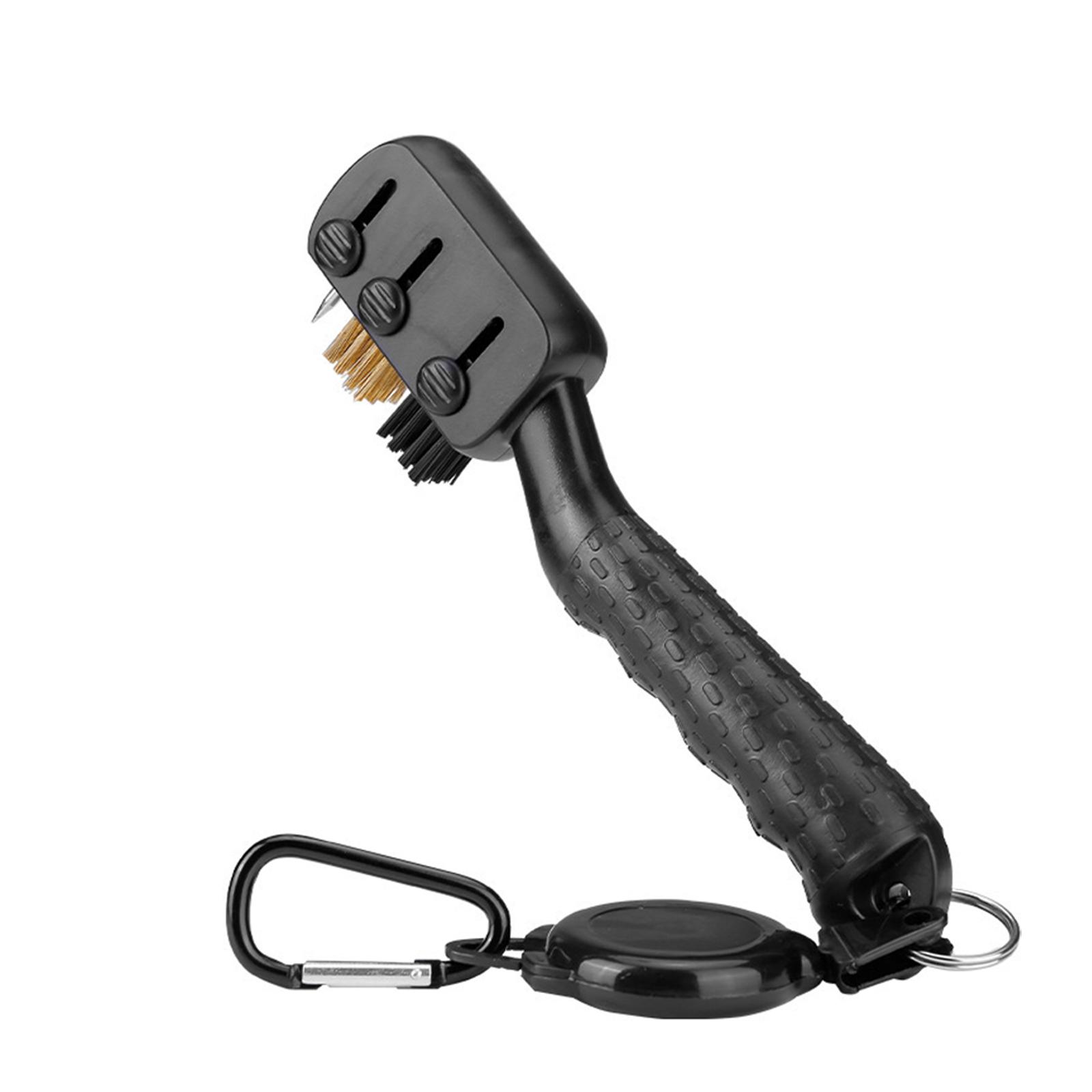 Retractable Multiple Use Golf Club Cleaner Tool Golf Club Brush Golf Club Cleaning Kit With Golf Groove Sharpening Tool SZ008-Black#1