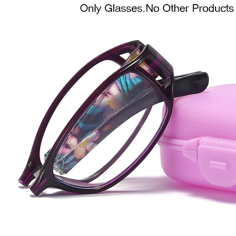 Fashion Printing Folding Reading Glasses Women Men Anti-Blue Light Portable Magnifying Presbyopia Eyeglasses
