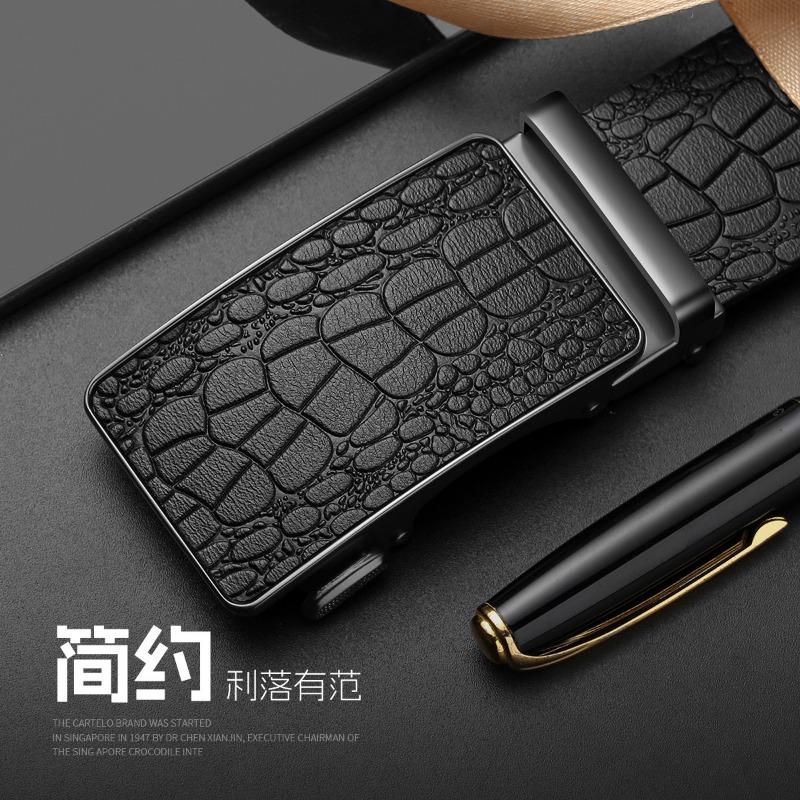 

Men s leather belt - automatic buckle, business casual belt for young men One size