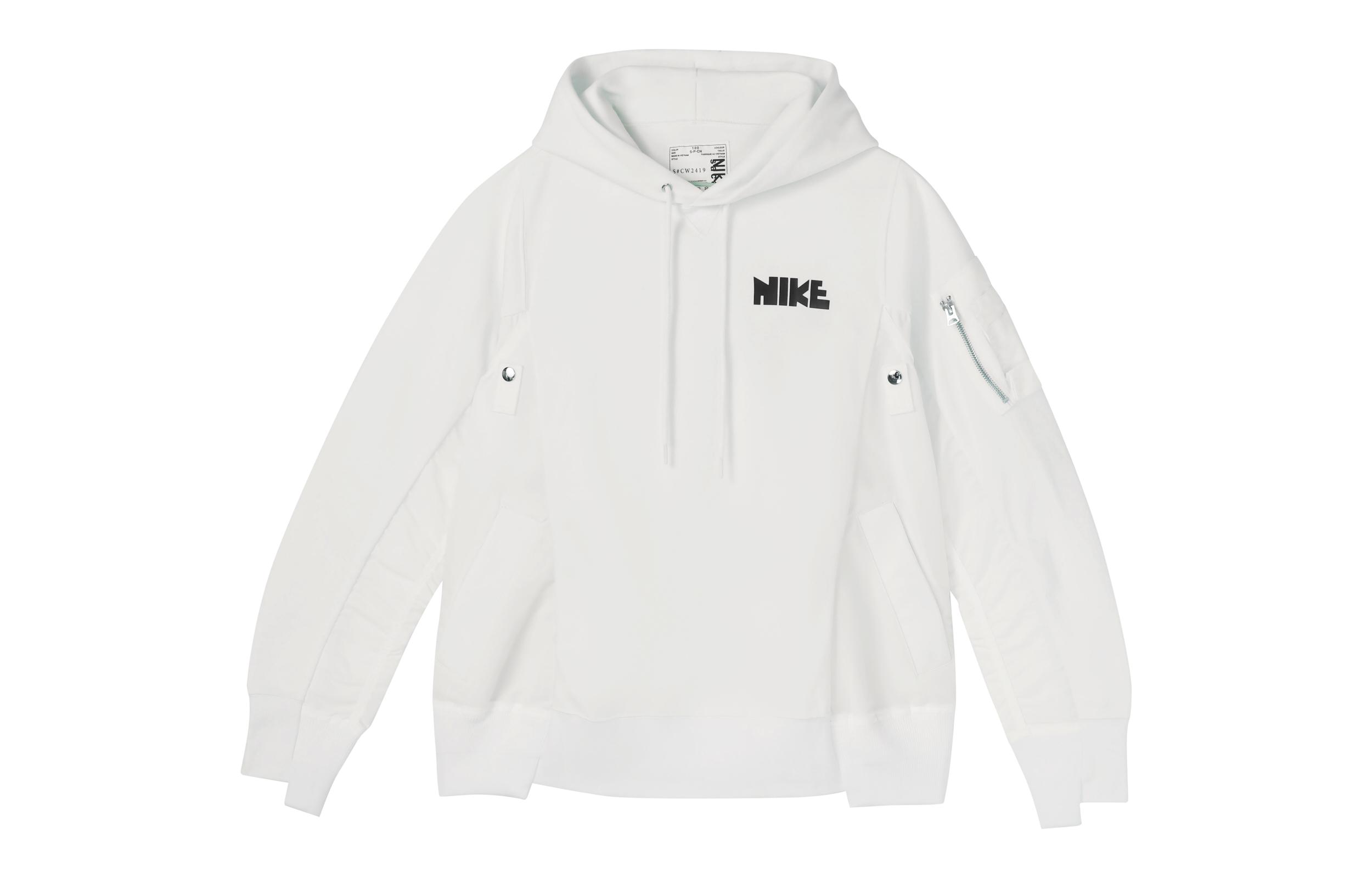 Nike X Sacai Hoodie  White  CW2419-100 XS