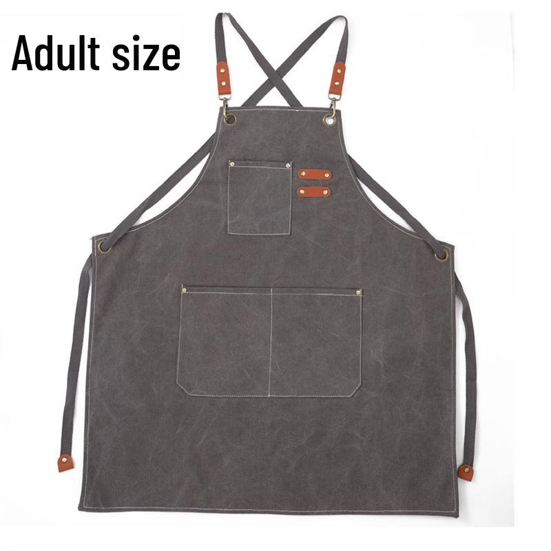 COFLYEE Плотный холщовый джинсовый рабочий фартук