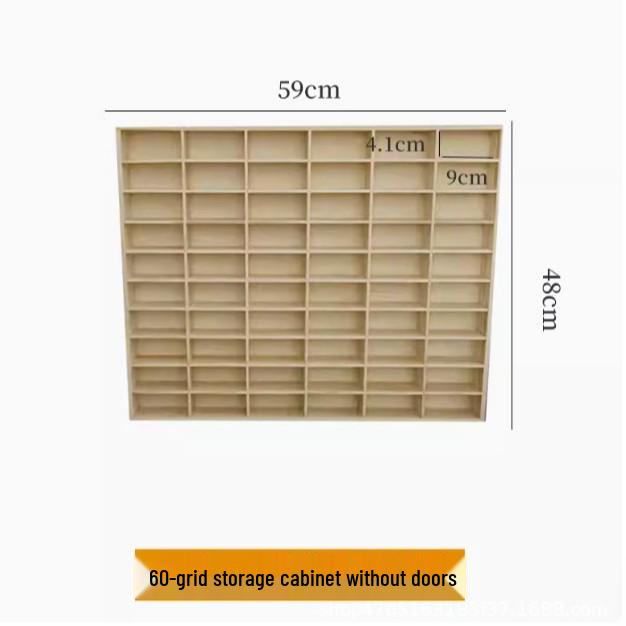 In-Stock Wall-Mounted Solid Wood Toy Rack: Multi-Grid Car Storage & Figurine Display