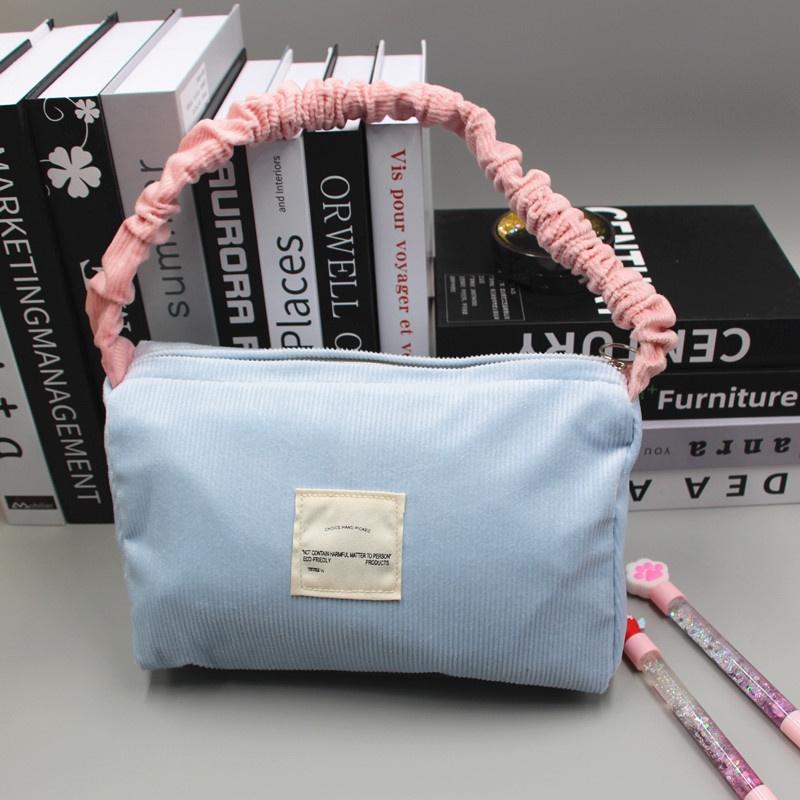 IELGY Korean version of women s contrasting one-shoulder hand carry, corduroy candy-colored underarm bag розовый