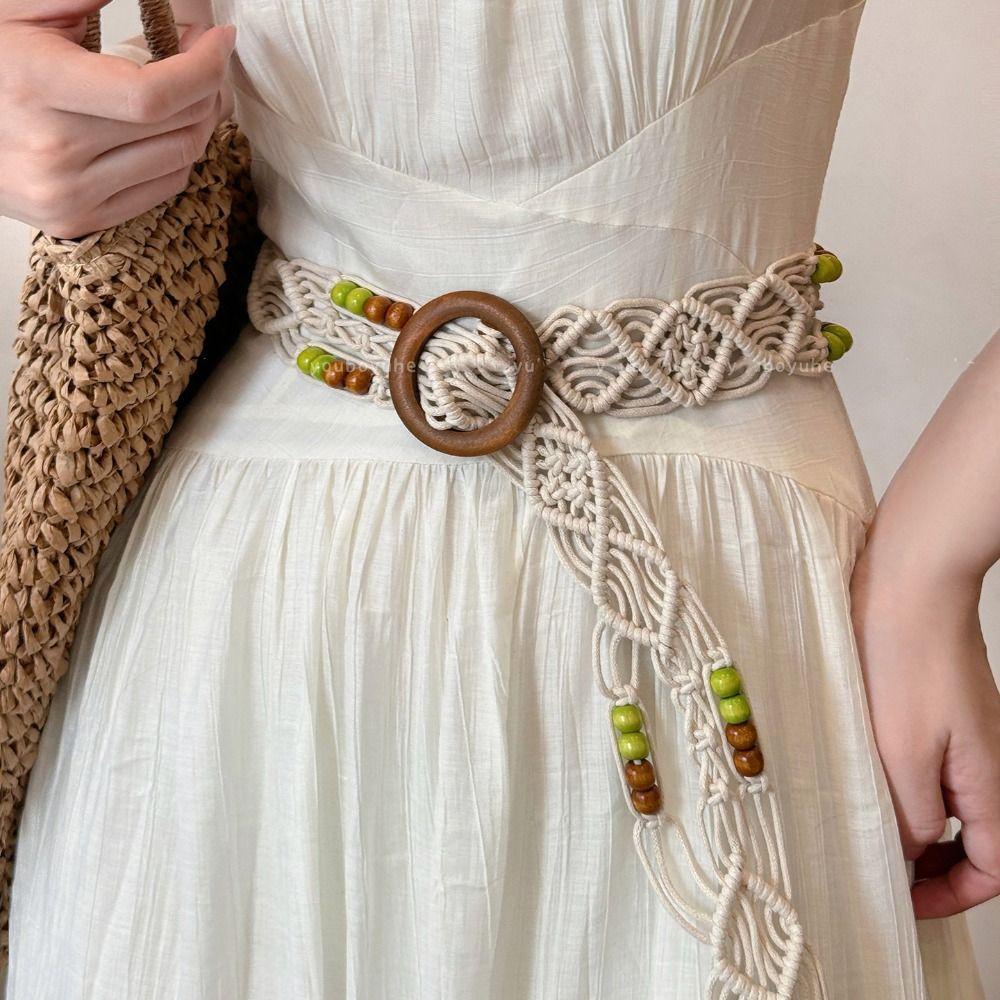 Retro Weave Belt Woven Waist Rope Personality Ethnic Style Waistband  Women