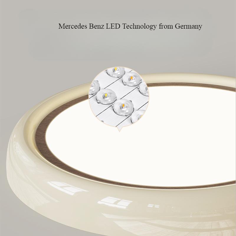 Circular Acrylic Cream Color Ceiling Lamp Nordic Modern Living Room Decoration Bedroom Atmosphere LED Ceiling Light Dimmable