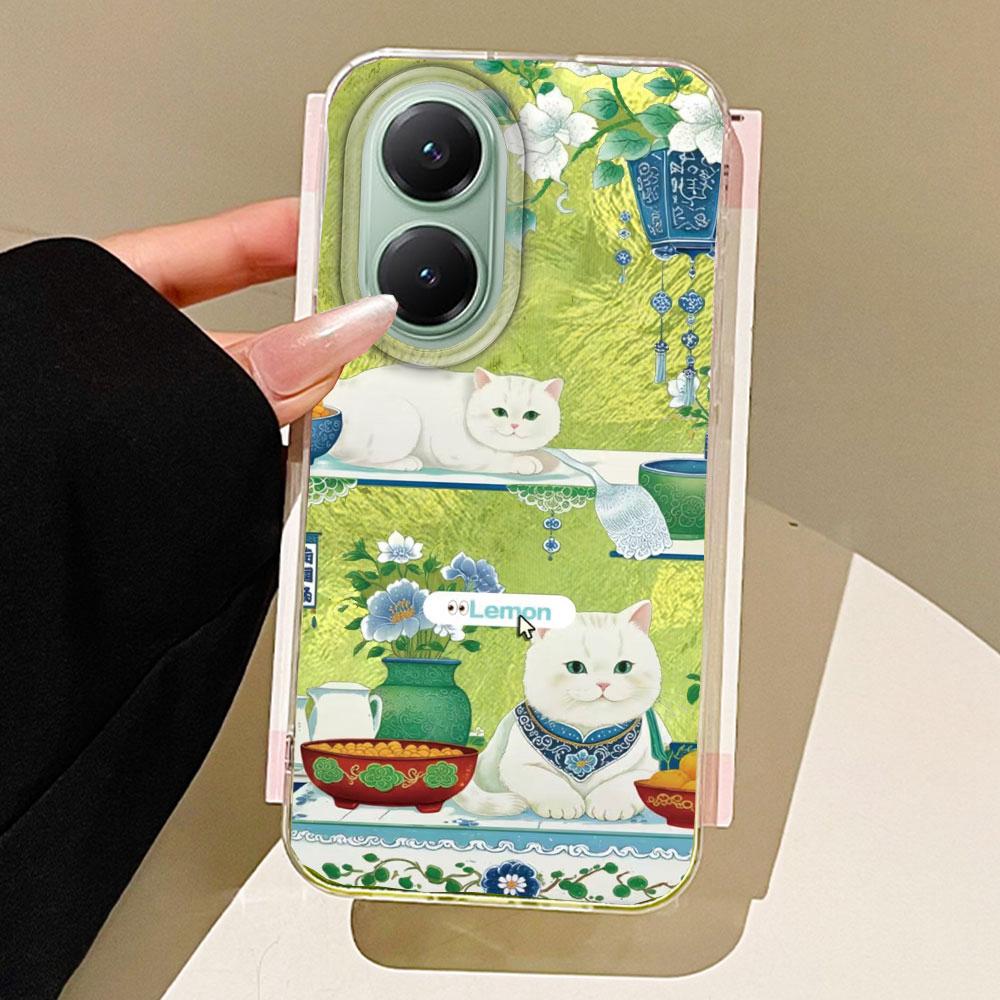 

Lucky Cat Vortex Texture Women Girls Phone Case for Xiaomi Poco X5 X7 M6 Pro X6 X3 Pro NFC C75 C71 C65 C61 M5S Shell Bags Cover Redmi Note 10 4G білий