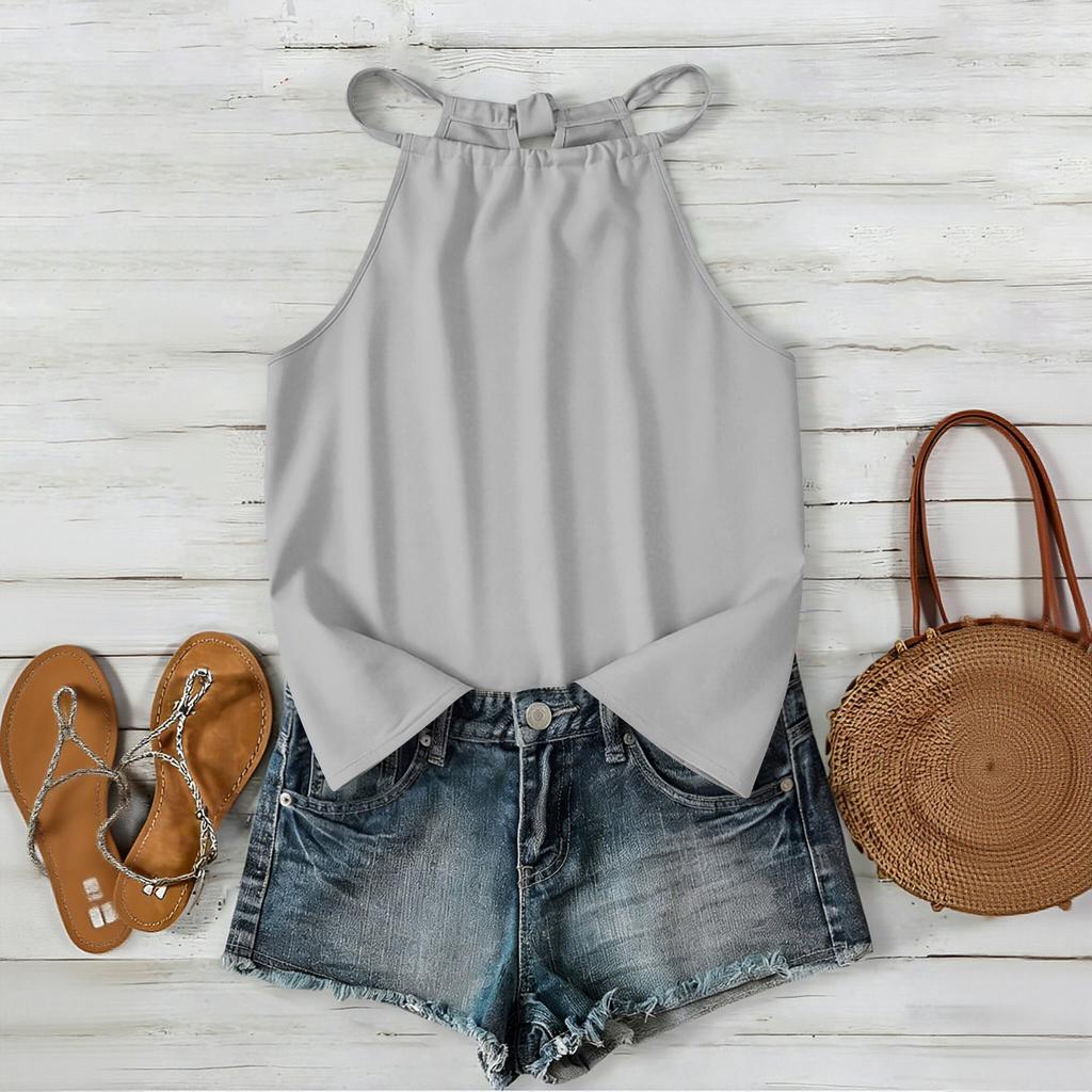 Women’s Bohemian Sleeveless Tank Top with Neck and Relaxed Fit for Outdoor and Casual Wear Comfortable Layer