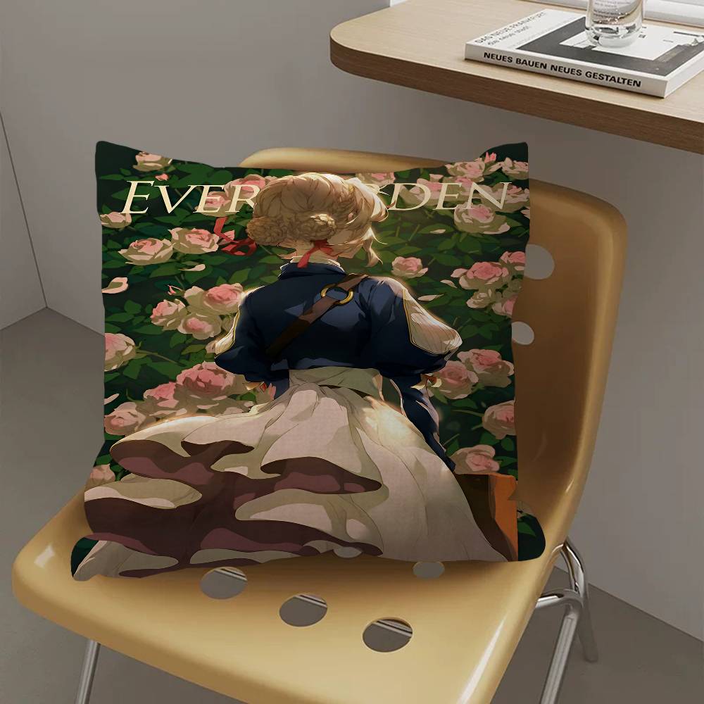 Anime Violet Evergarden 45*45cm Cushion Cover Pillow Cover Decor Pillowcase Home Pillowcase For Couch Pillow