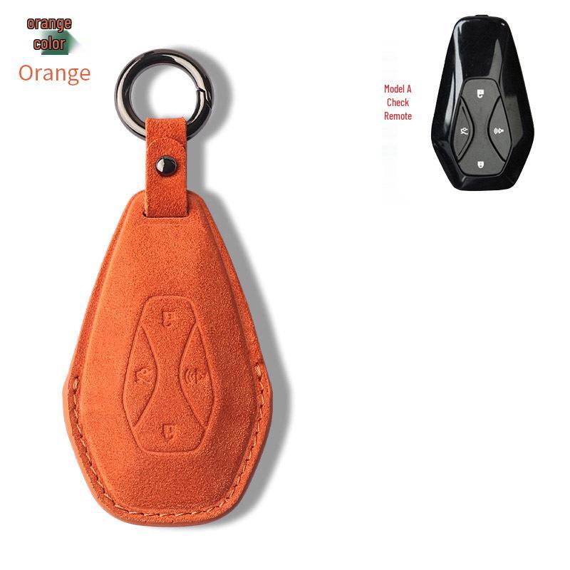 Suitable Key Case for BAIC Alpha S/T: High-End Suede with Snap Closure, Designed for Women
