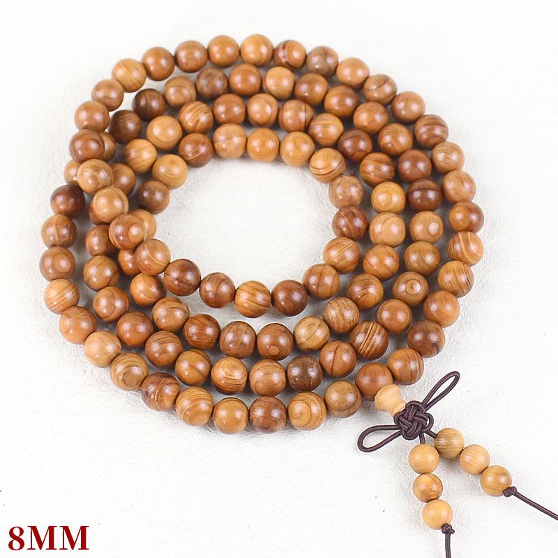 Wooden Sandalwood Buddhist Bead Bracelets - 108 Beads, Unisex Jewelry for Couples