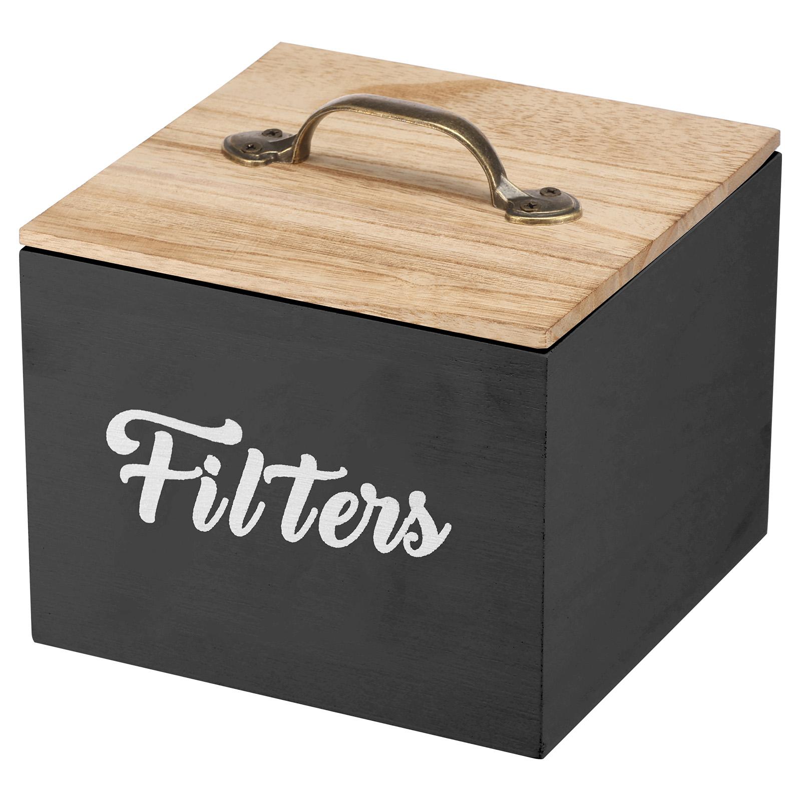 

Coffee Filter Holder Wood Coffee Filter Storage Box Container Dispenser with Lid Large Capacity Bar Counter Organizer