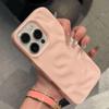 Luxury 3D Wrinkle Case for iPhone 16 15 14 Plus Pro Max 12 11 13 Candy Solid Color Wave Pattern Soft Silicone Aesthetic Cover