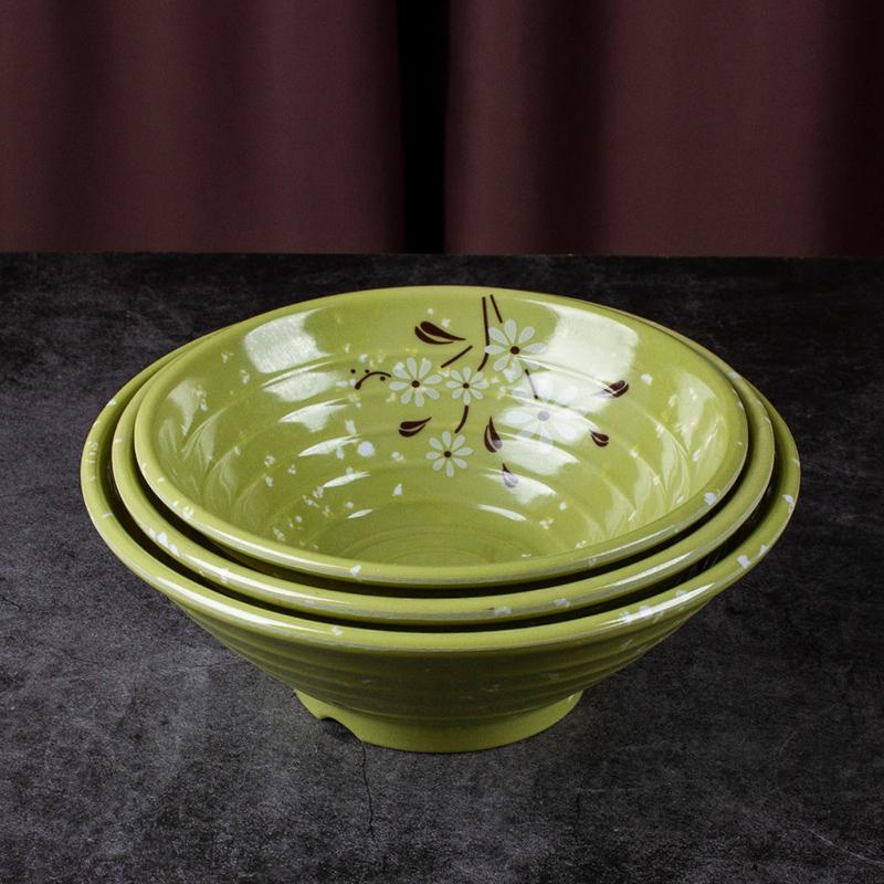 Break-Resistant Melamine Noodle Bowl Thickened Flower Large Bowl Soup Bowl Plastic Food Tableware 7/8/9 Inch