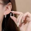 Silver Needle Geometric Heart Hoop Earrings - Retro & High-End Style for a Bold Look