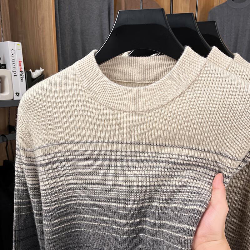 E-LITENG Men's 100% Wool Crew Neck Sweater YTMFQ1670